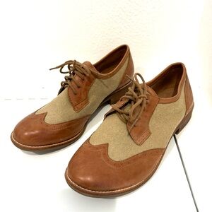 Gianni Bini Wingtip Leather and Canvas Oxford Loafers